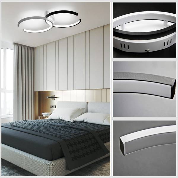 Plafonnier LED Dagmar Noir - Métal - 32 x 9 x 54 cm