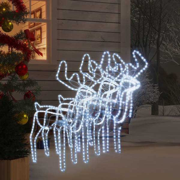 Weihnachtsbeleuchtung 3154322 3er Set Weiß - Metall - Kunststoff - 42 x 87 x 76 cm