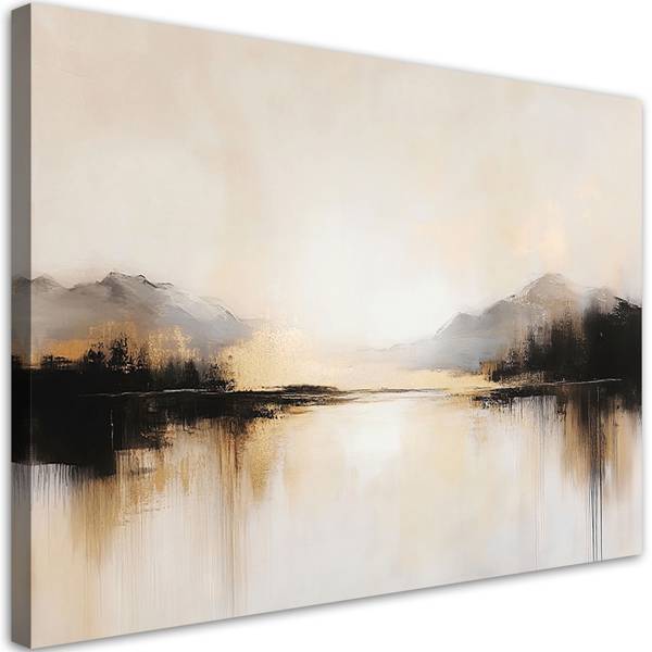 Wandbild abstraktion in beige 90 x 60 cm