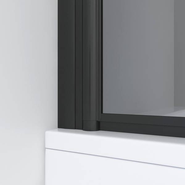 Badewannenaufsatz Schwarz - Glas - 70 x 140 x 0 cm