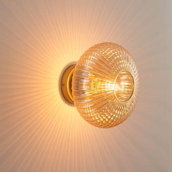 Wandleuchte Ambrine Gold - Metall - 24 x 24 x 20 cm