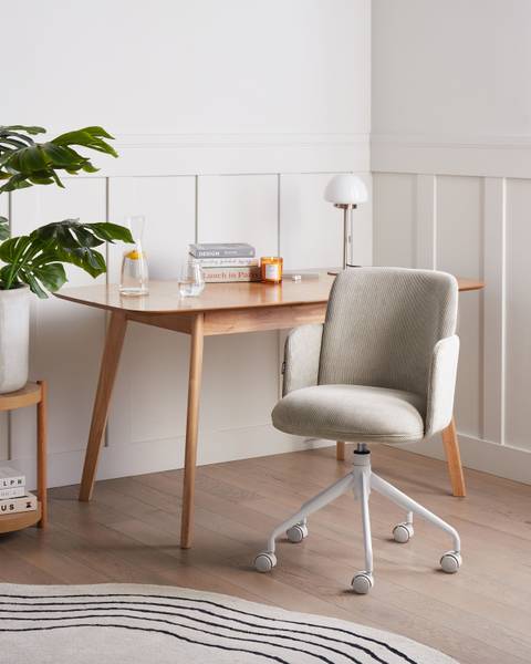 Bürostuhl DRYDEN Beige - Taupe - Weiß