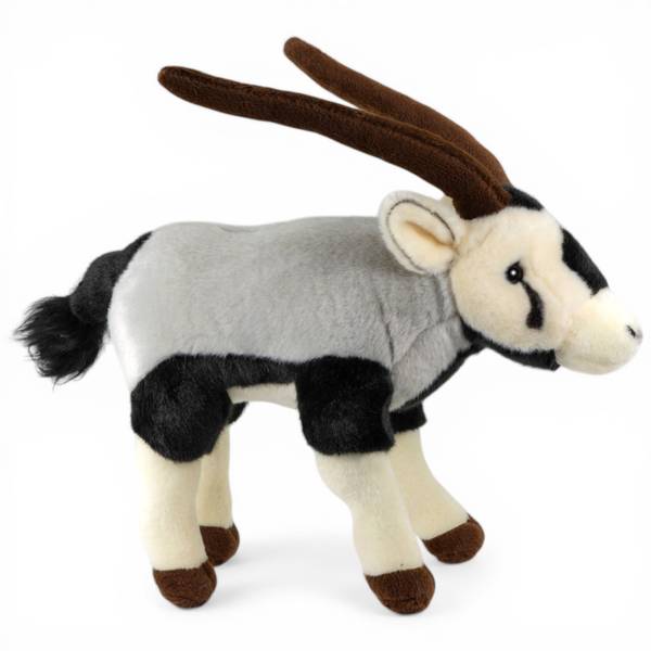 Kuscheltier Oryx-Antilope Grau - Kunstfell - 12 x 25 x 28 cm