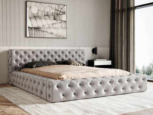 Polsterbett PALINI Grau - Liegefläche Breite: 180 cm