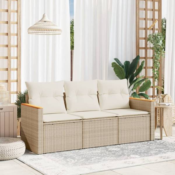 Garten Sofagarnitur 3034842-2 (3-teilig) Beige - Creme - Weiß
