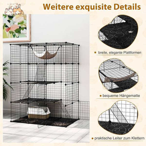 Kattenkooi BH32531NWNL zwart - metaal - 74 x 142 x 110 cm