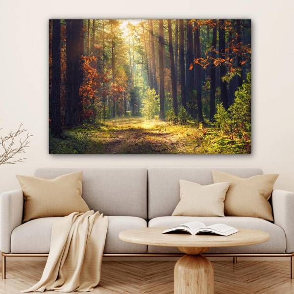 CANVAS SCHILDERIJ Bospad 120 x 80 cm