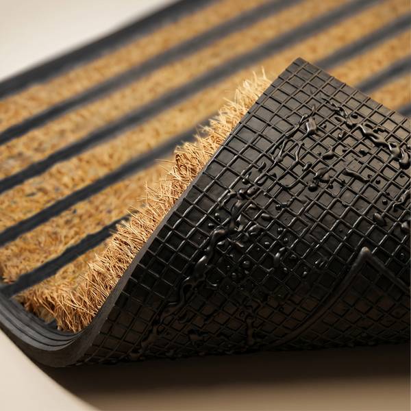 Fußmatte Kokos & Gummi 60x40 cm Schwarz - Braun - Naturfaser - Kunststoff - 60 x 2 x 40 cm