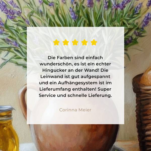 LEINWANDBILD Lavendel Violett - Baumwollstoff - 90 x 90 x 2 cm