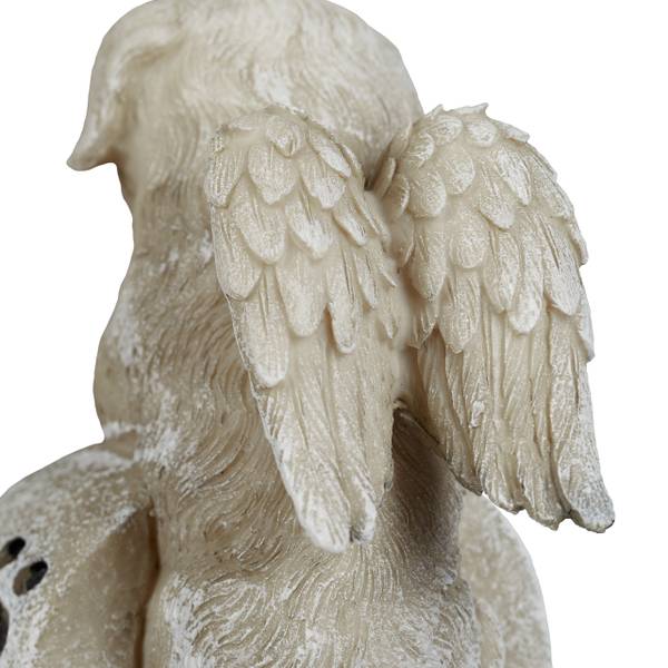 Gedenksteen voor honden zwart - wit - polyresin - 11 x 20 x 10 cm