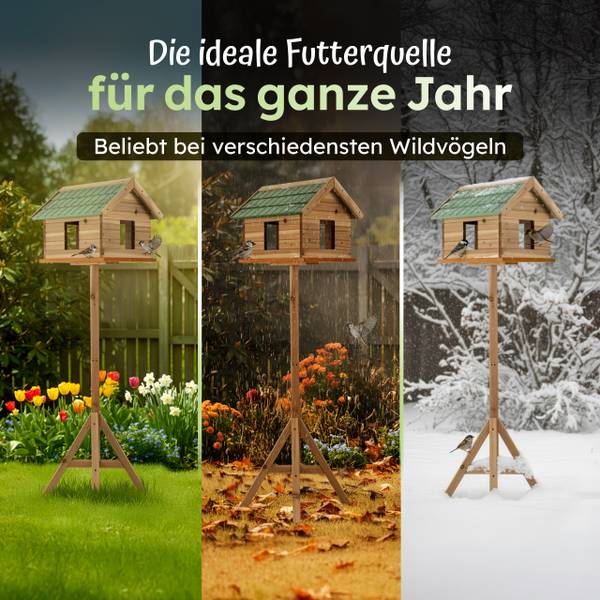 Vogelhaus VH2 Braun - Massivholz - 42 x 130 x 33 cm