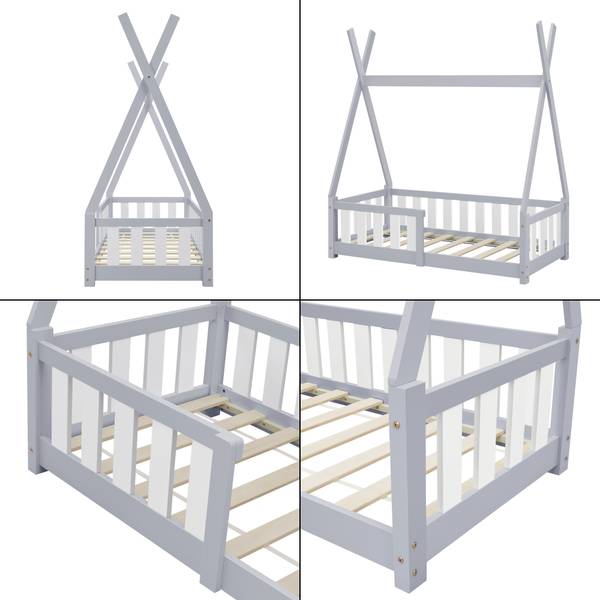 Kinderbett Helsingborg Hellgrau