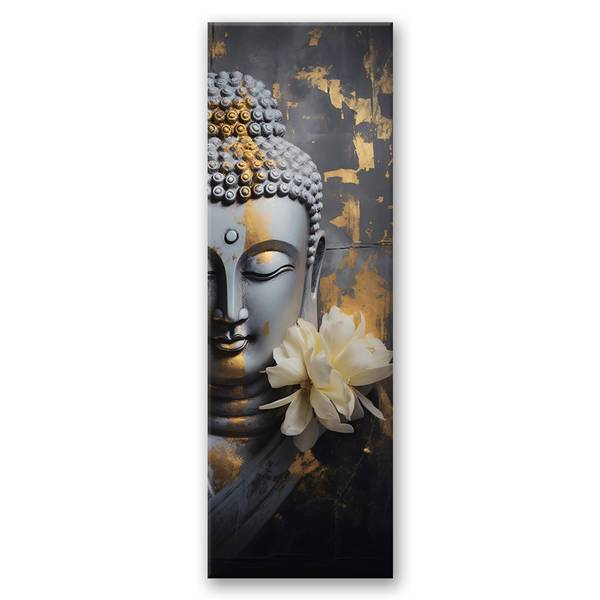 Wandbild buddhas gesicht abstraktion 30 x 90 cm