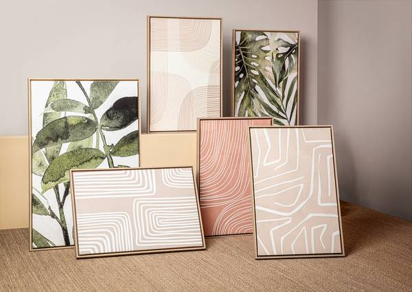 Tableau avec cadre Mosso Blanc - Matière plastique - Bois massif - 84 x 124 x 5 cm