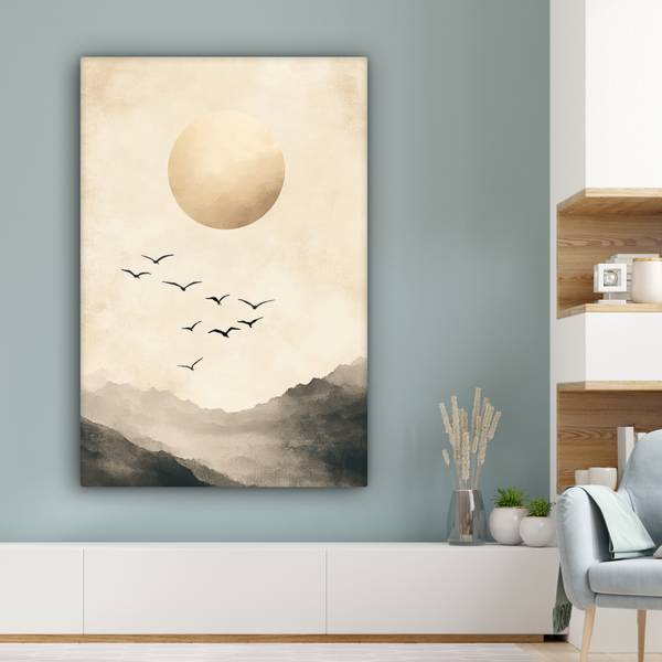 CANVAS SCHILDERIJ Landschap 80 x 120 cm