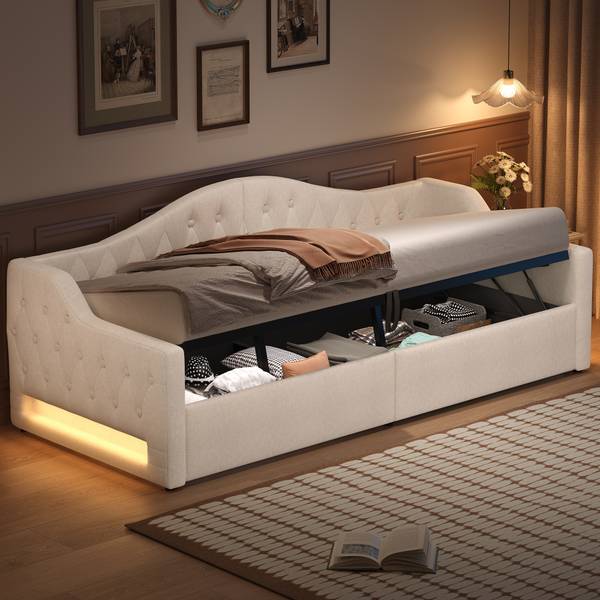 Schlafsofa Frieda mit Bettfunktion Beige - 98 x 214 cm