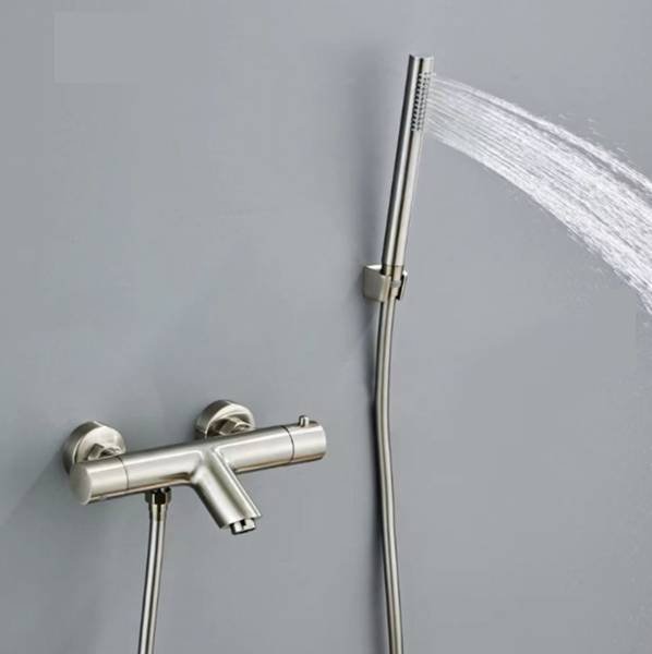 Badewannenarmatur 007 Grau - Messing - 27 x 6 x 8 cm