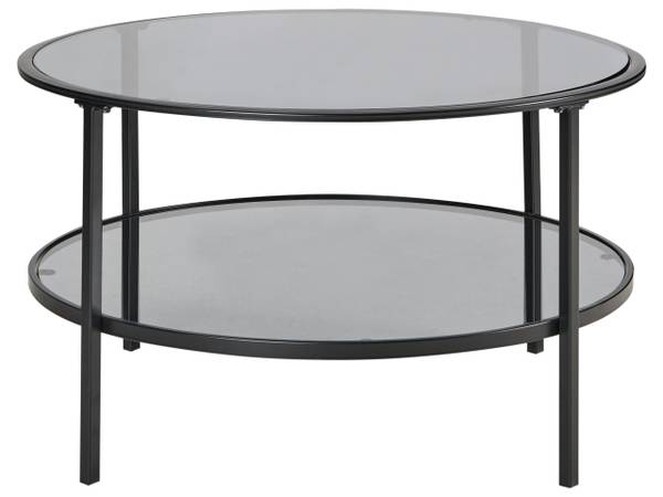 Table basse TELLAKA Noir - Verre - 80 x 45 x 80 cm