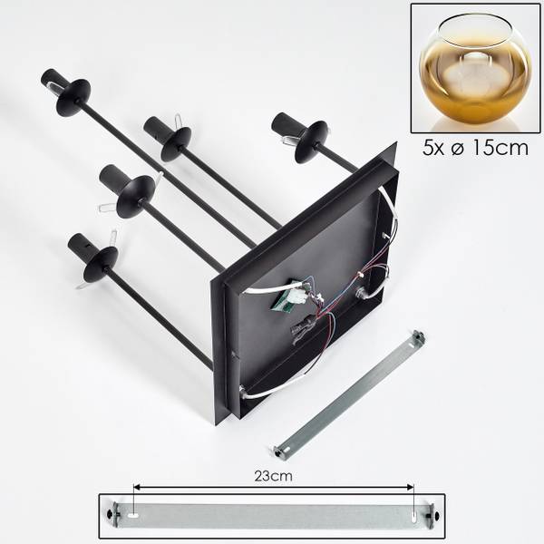 Deckenleuchte Cesaro Gold - Aluminium - Klarglas - 26 x 59 x 26 cm