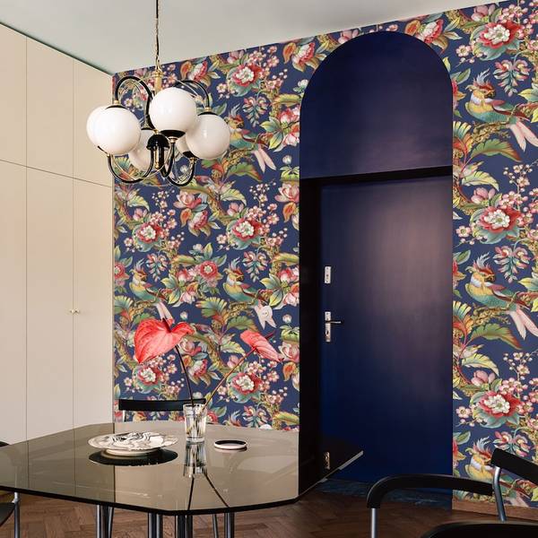 Behang Chinees blauw - papier - 200 x 250 x 1 cm