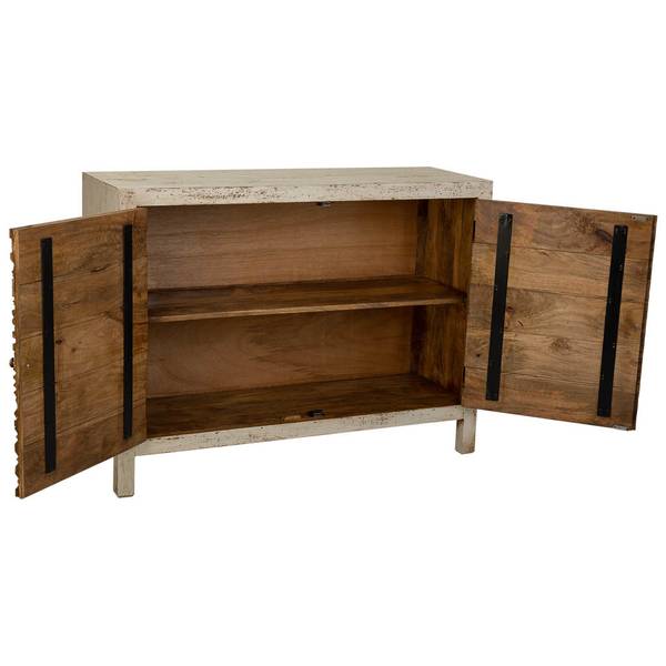 Sideboard Hoshi Beige - Massivholz - 120 x 90 x 40 cm