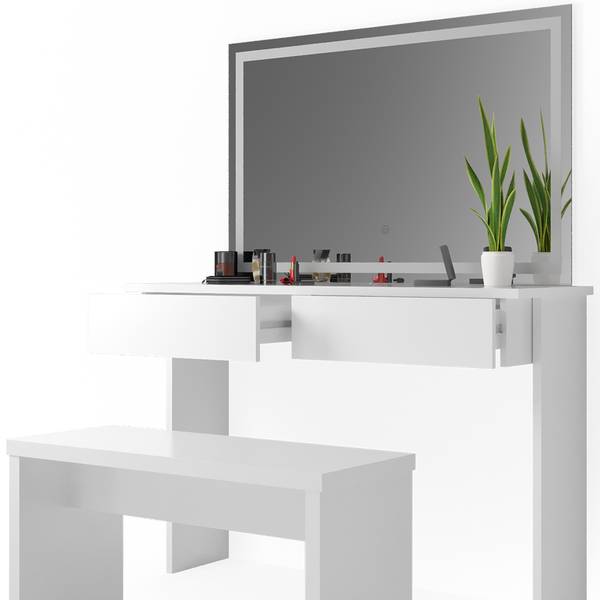 Schminktisch Azur 36905 3er set Weiß - Holzwerkstoff - 120 x 83 x 40 cm