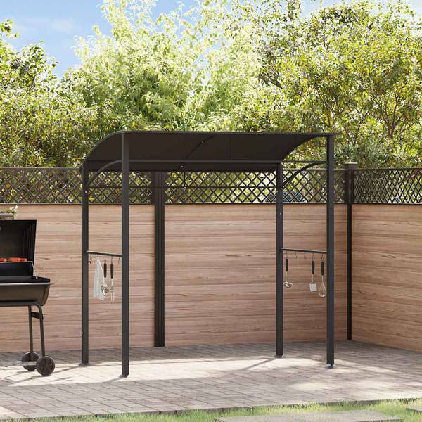 Belvédère de barbecue 48603 Gris - Polyester - Acier - 150 x 220 x 215 cm