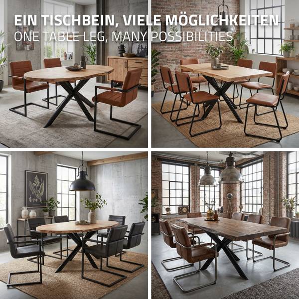 Pied de table AXION-S Noir - Métal - 78 x 72 x 120 cm