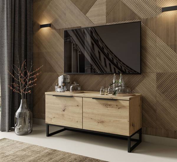 RTV TOP Schrank Metallgestell Braun - Holzwerkstoff - 98 x 50 x 37 cm