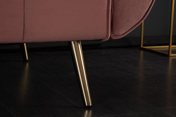 Schlafsofa DIVANI Gold - Hellrosa - Textil - Holzart/Dekor