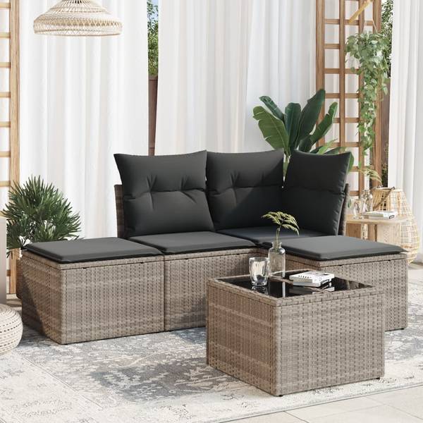 Loungeset 3034229-2 set van 5 lichtgrijs