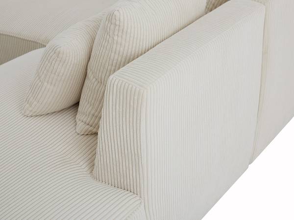 Sofa ohne Schlafmöglichkeit MECODI Beige - Textil - 185 x 71 x 231 cm