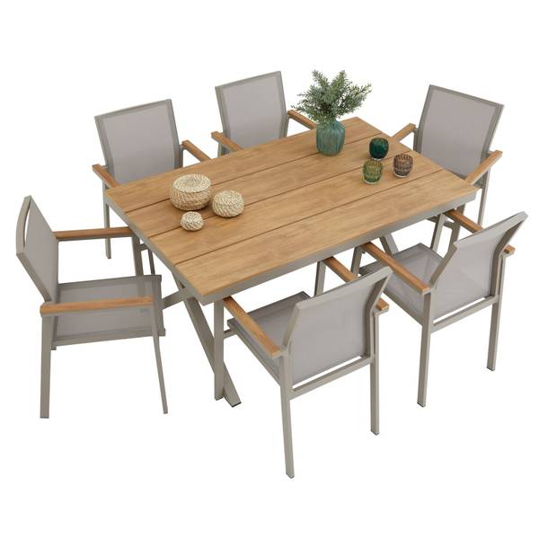 Gartenmöbel Set WINDY 7er Set Beige