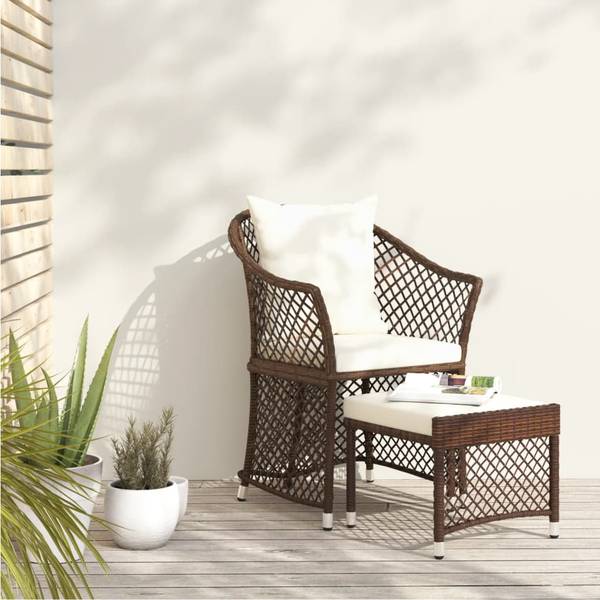 Loungeset 3029169 set van 2 bruin - polyester - 42 x 36 x 43 cm