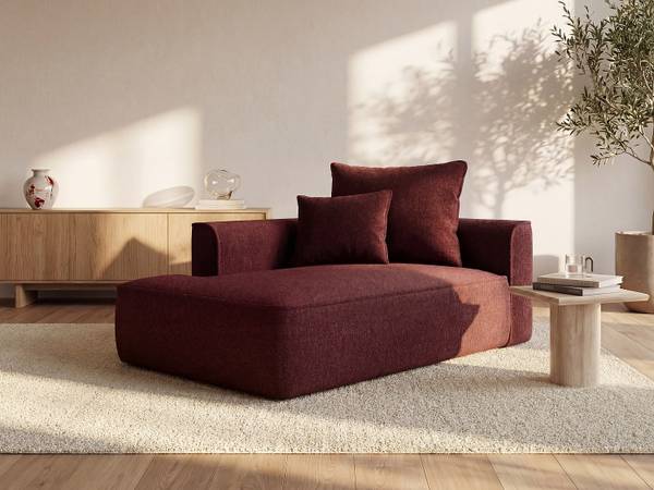 Recamiere ohne Schlaffunktion PINETA Bordeaux