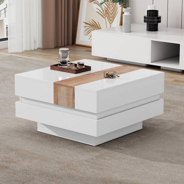 Couchtisch Cedarbrook Weiß - Holzwerkstoff - 70 x 39 x 70 cm