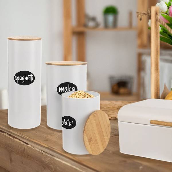 Vorratsdose mit Bambusdeckel WHITELINE 11 x 16 x 11 cm