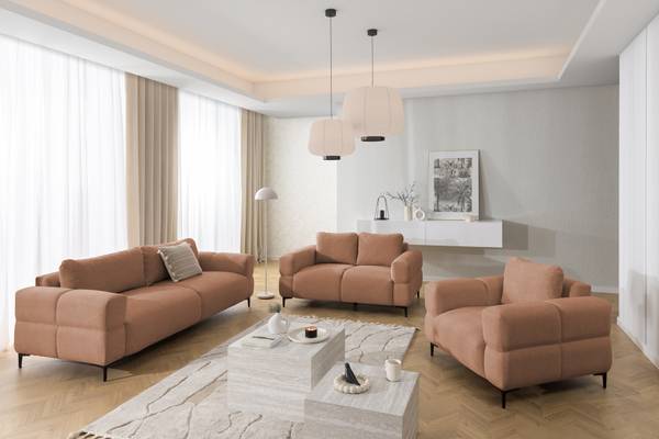 2-Sitzer-Sofa Cardea Rubinrot