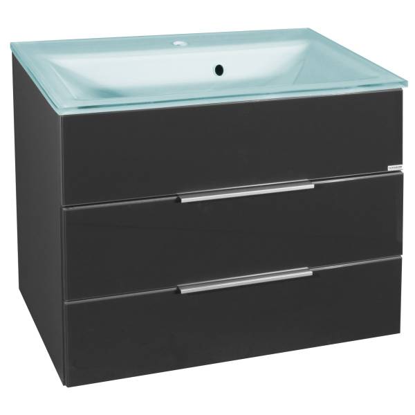 Waschbeckenunterschrank Kara Anthrazit Grau - Holzwerkstoff - 81 x 56 x 60 cm