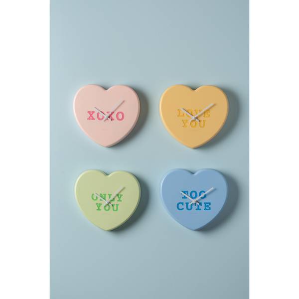 Wanduhr Heart Candy Gelb