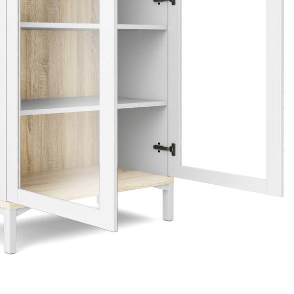 Vitrine Lisanne Weiß - Holzwerkstoff - 36 x 203 x 89 cm