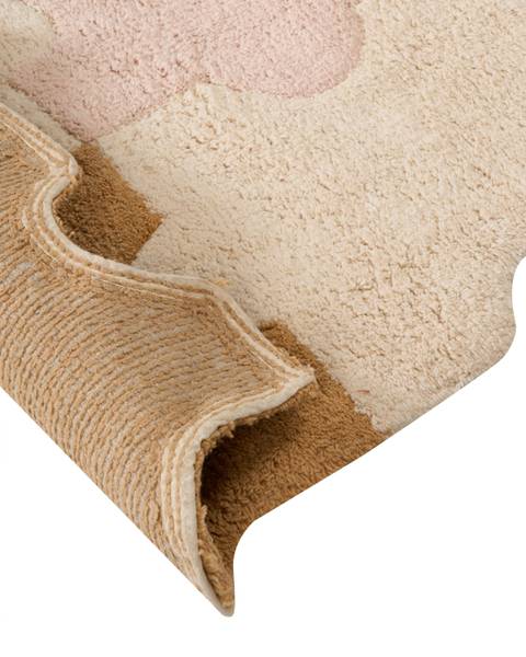 Teppich JIGSAW Beige - Braun - Pink - Naturfaser - 90 x 120 cm