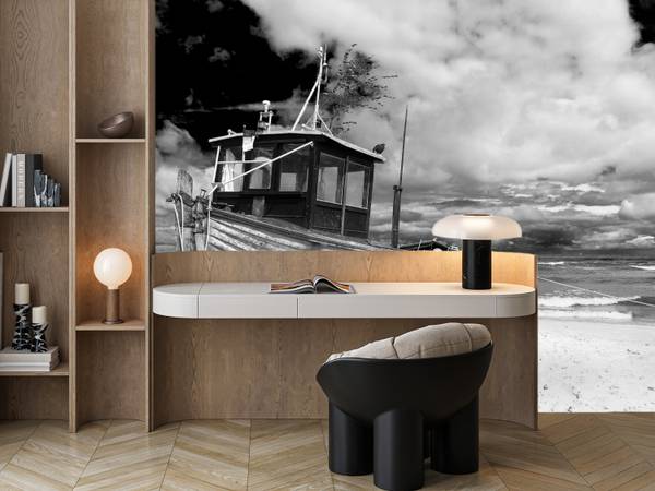 Fototapete Boot Strand Meer Natur 350 x 256 x 256 cm