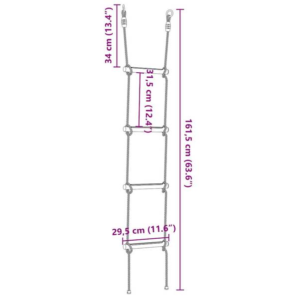 Touwladder 4009277 polyethyleen - 1 x 161 x 29 cm