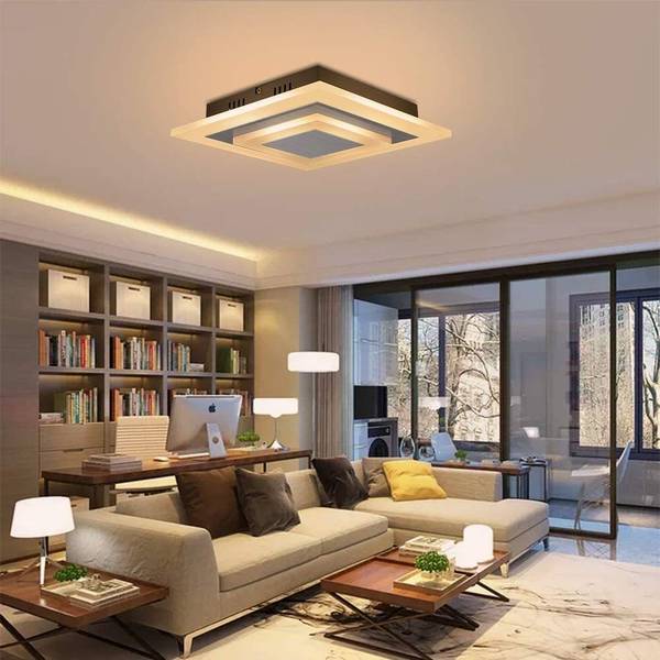 Deckenleuchte Vornax Silber - Eisen - 30 x 6 x 30 cm