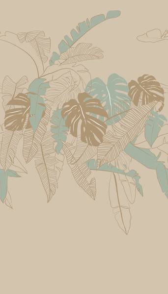 Fototapete Dschungeltapete Beige Grün Beige - Braun - Grün