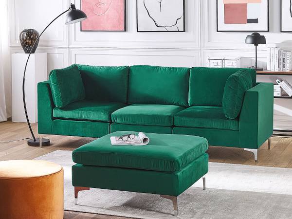 Modulsofa EVJA 2-tlg Grün - Textil - 235 x 84 x 85 cm