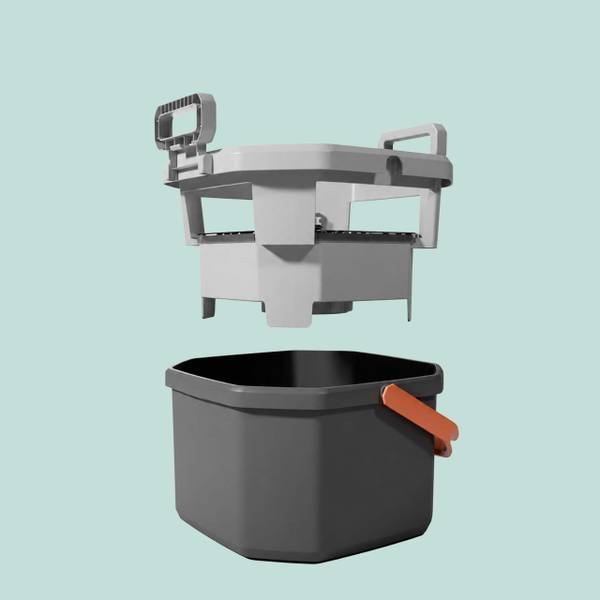 Kit serpillière avec réservoir Gris - Orange - Polyester - 34 x 20 x 33 cm