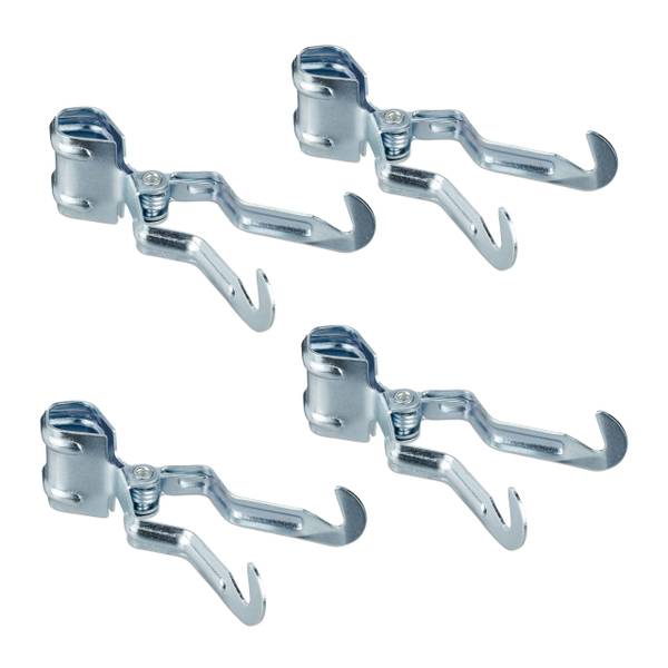Klemmhaken Camping 4er Set Silber - Stahl - 11 x 3 x 6 cm