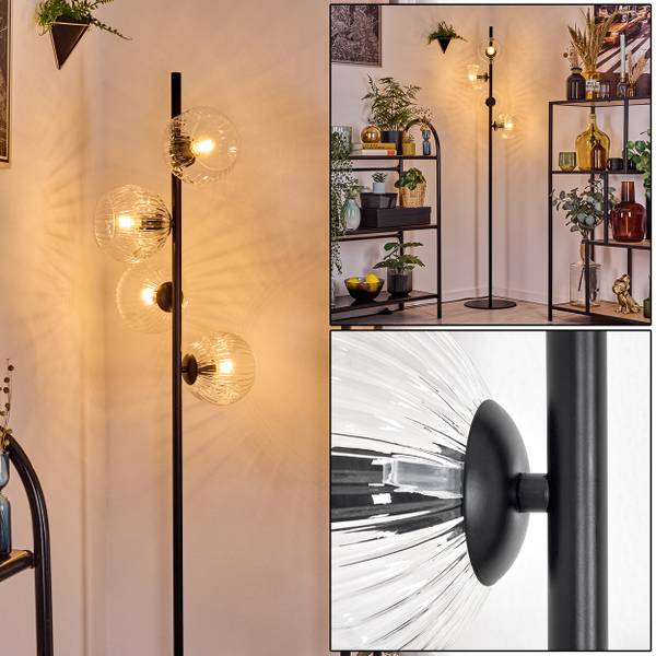 Stehlampe Cesaro Aluminium - Klarglas - 31 x 160 x 69 cm